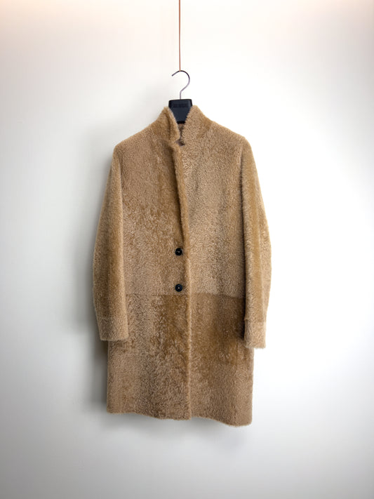 Feather Shearling Crombie Coat