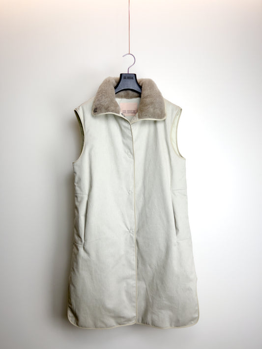 Sustainable Cotton & Cashmere Shearling Long Gilet
