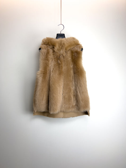 Toscana & Feather Shearling Hooded Gilet