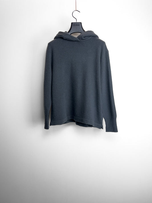 CASHMERE BLEND KNITTED HOODED SWEATER