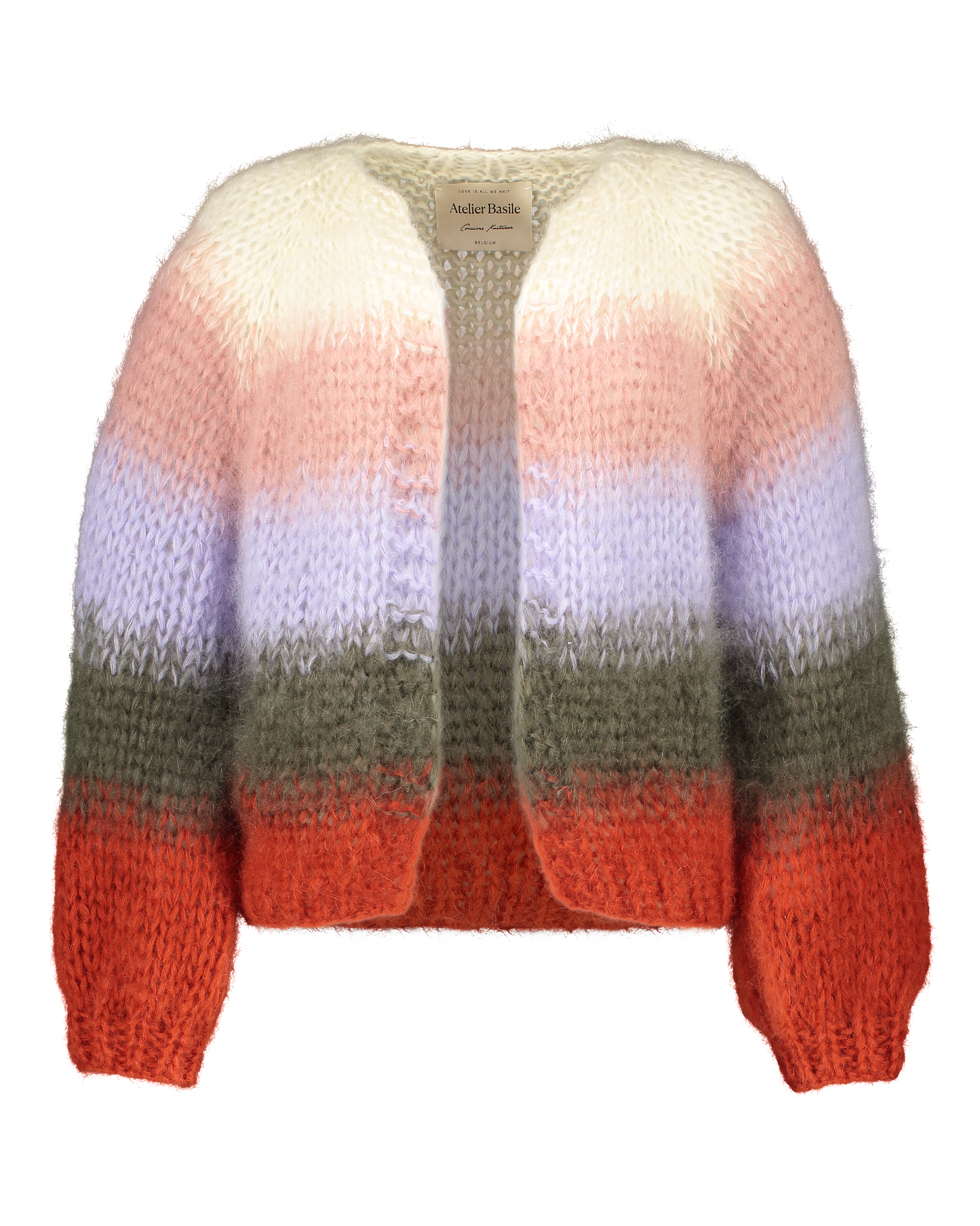 MOHAIR DEGRADE STRIPES CARDIGAN