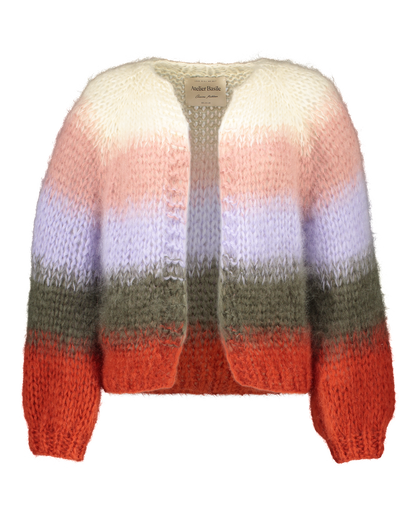 MOHAIR DEGRADE STRIPES CARDIGAN