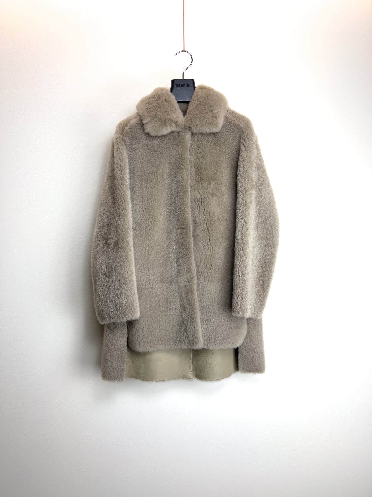 Cashmere & Feather Shearling Midi Coat