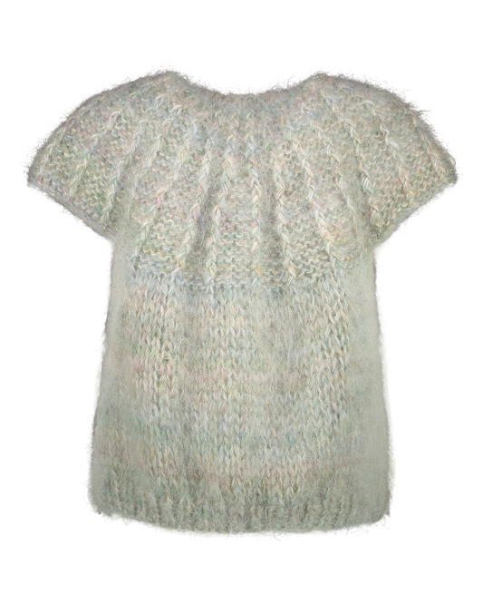 MOHAIR CROPPED SLEEVELESS CARDIGAN