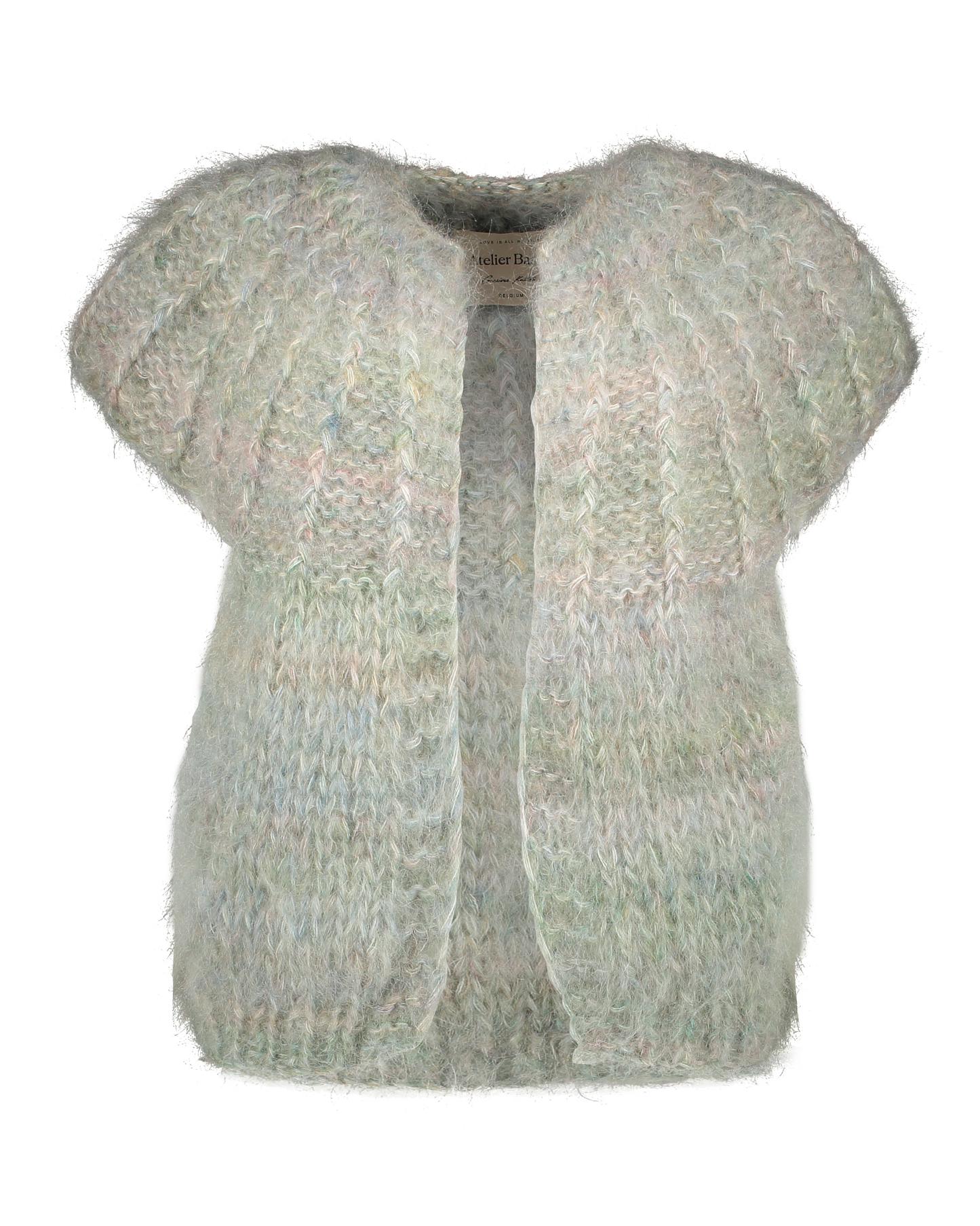 MOHAIR CROPPED SLEEVELESS CARDIGAN