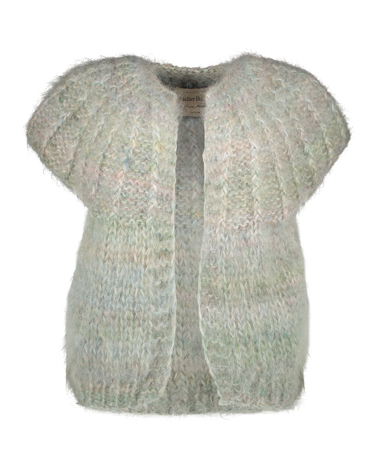 MOHAIR CROPPED SLEEVELESS CARDIGAN