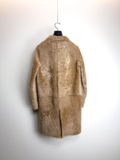 Feather Shearling Crombie Coat