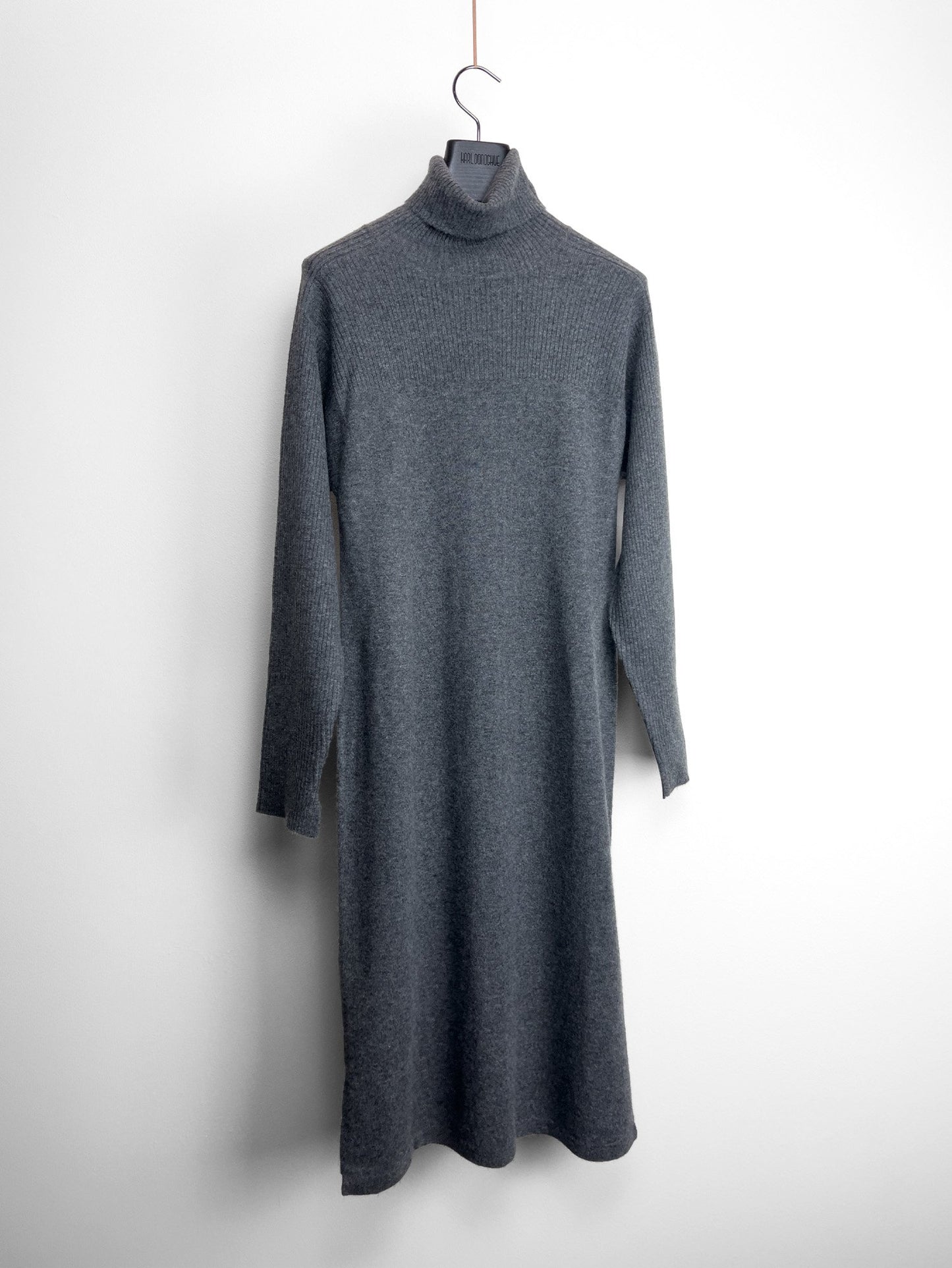 CASHMERE BLEND KNITTED ROLL NECK DRESS